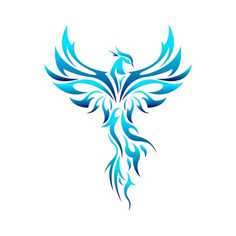 Ilustración Del Logotipo Vectorial Phoenix Blue Gradient Estilo