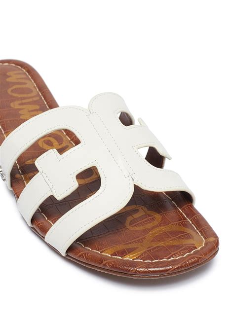 Sam Edelman Bay Leather Slide Sandals In White Lyst