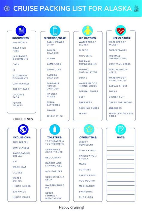 Alaska Cruise Packing List [Complete Guide with Printable List ...