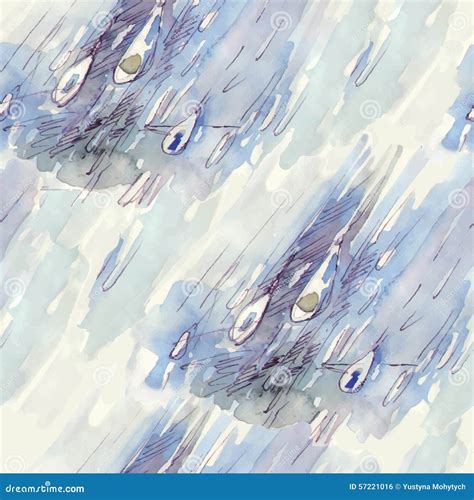 Rain Drops. Watercolor stock vector. Image of artistic - 57221016