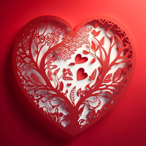 Premium Photo Paper Cut Heart Valentines Day