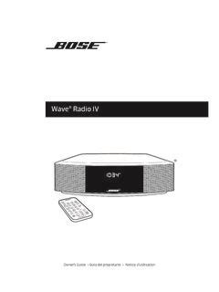 Wave Radio IV - Bose / wave-radio-iv-bose.pdf / PDF4PRO