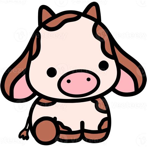 Cute cow, cow illustration, baby cow, animal illustration 21276749 PNG