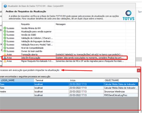 Framework Linha Rm Frame Existem Jobs Sendo Executados No Momento