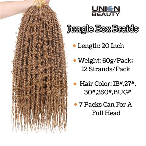 Title 20 Inch Knotless Jungle Box Braids Pre Looped Goddess Box Braids Hair Butterfly Crochet