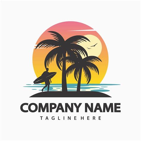 Dise O Del Logotipo De La Playa De Verano Vector Premium