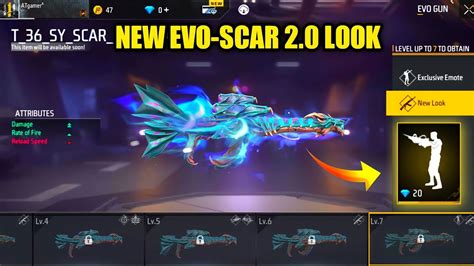 EVO SCAR 2 0 LOOK AND EMOTE Ff New Event Today Free Fire New Event