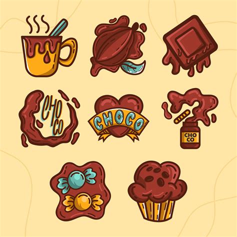 Melting Tasty Chocolate Set 1879238 Vector Art at Vecteezy