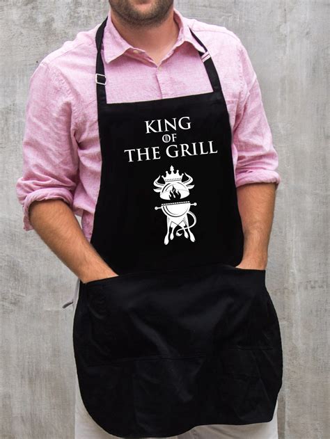 King Of The Grill Apron Royal Bbq And Kitchen T For Men Dad Or