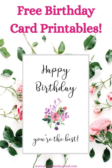 6 Cute Printable Birthday Cards For Her {Pretty & Free!} | Happy birthday cards printable, Free ...