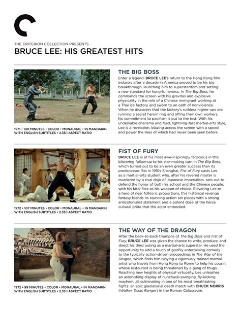 Bruce Lee His Greatest Hits Blu Ray