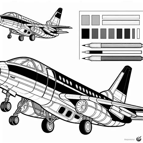 Kolorowanka Malowanka Samolot W Chmurach Bazgroszyt Pl