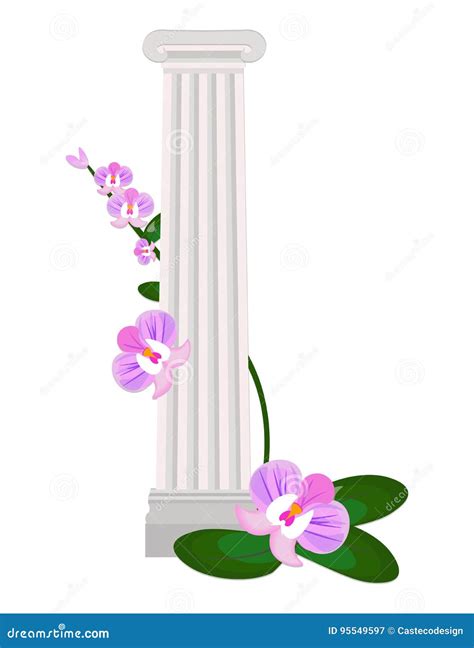 Greek Ionic Columns Order Vintage Design Vector Illustration Stock ...