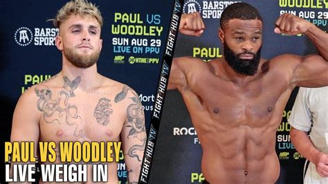 Live Jake Paul Vs Tyron Woodley Weigh In Full Video Youtube