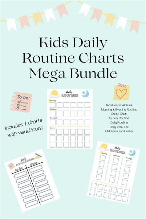 Help your kids learn independence with this visual daily routine chart mega bundle. This bundle ...