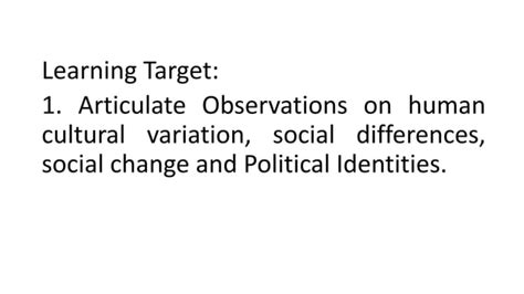 Lesson 1 Human Cultural Variation Social Differences Social Ppt