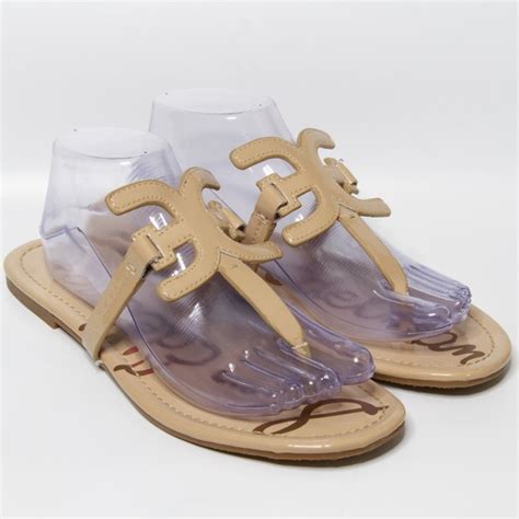 Sam Edelman Shoes Sam Edelman Carter Patent Leather Nude Beige Slide Sandals Sz Poshmark