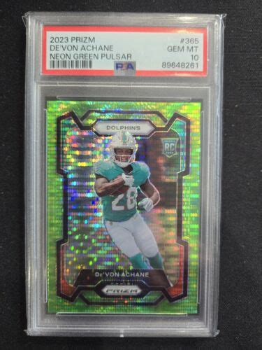 Panini Prizm Devon Achane Rc Neon Green Pulsar Prizm Psa