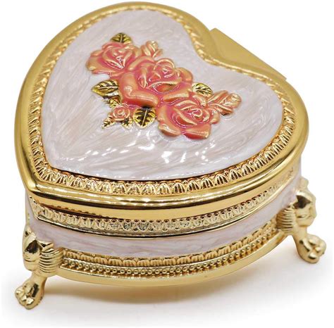 Amazon Hipiwe Vintage Metal Jewelry Box Heart Shape Trinket