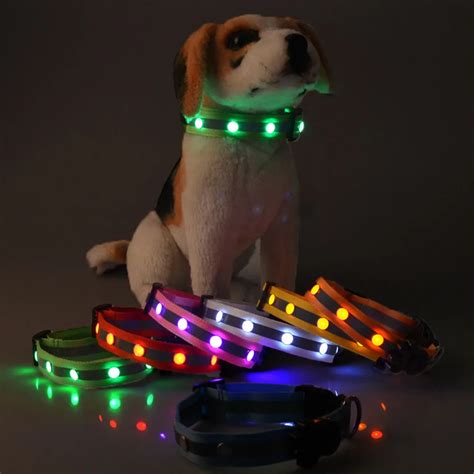 Light Gemstones Glowing Pet Collar Flashing Glow Gem Light Led Pet Dog