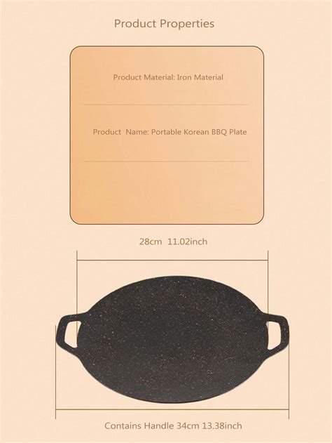 1pc Non Stick Cast Iron Korean Bbq Plate And Pizza Pan Double Handled Non Stick Grilling Pan