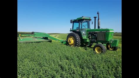 Mowing 3rd Crop Hay John Deere 4440 And 835 Moco Youtube