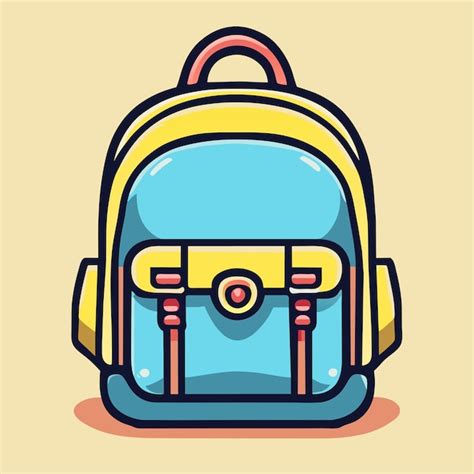 Ilustración de vector de doodle de bolso escolar Vector Premium