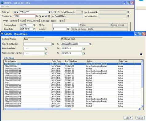 Open Orders Inquiry For Sage 300 Erp Order Entry Screen Sage 300 Erp