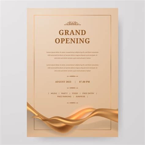 Premium Vector Grand Opening Poster Celebration With Golden Fabric