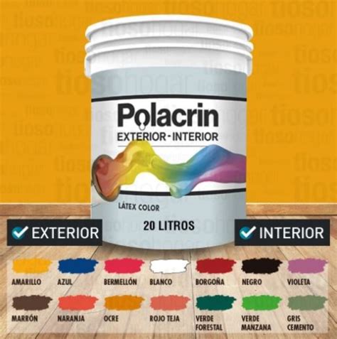 Pintura Latex Interior Polacrin Alto Rendimiento 20 Litros Tioso Hogar