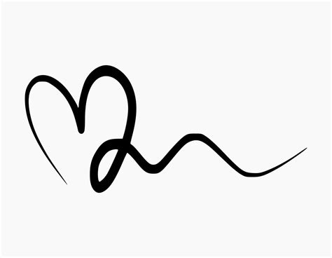 Elegant Signature Of Love Or Heart Signs Hand Drawn Continuous Line