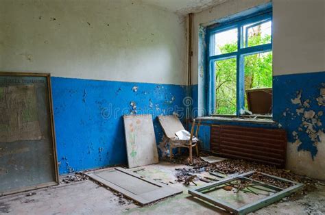 Room In Abandoned Building Of Former Village Council In Resettled