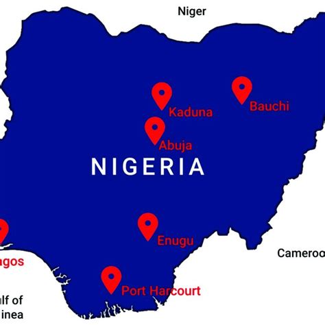 Map of Nigeria showing the cities' locations. | Download Scientific Diagram