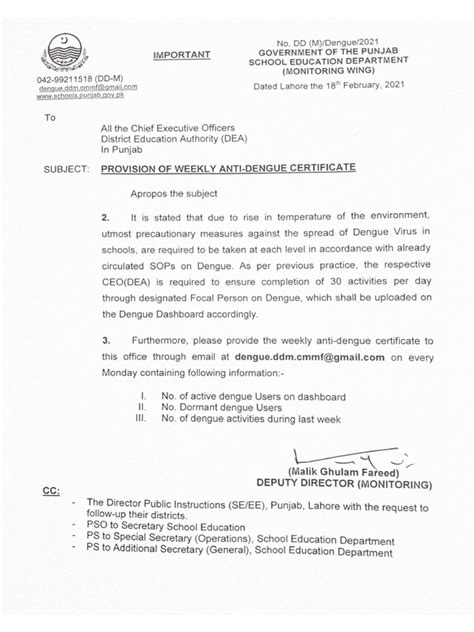 Weekly Dengue Certificate Pdf