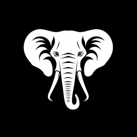 Premium Vector Elephant Black And White Vector Illustration