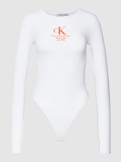 Calvin Klein Jeans Body Met Labelprint In Wit Online Kopen P C