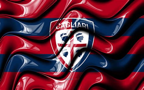 Bandera De Cagliari Fc Ondas 3d Moradas Y Azules Serie A Club De