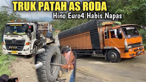 Berkali Kali Mundur Nyaris Jatuh Ke JurangTruk Patah AS Roda Di Batu