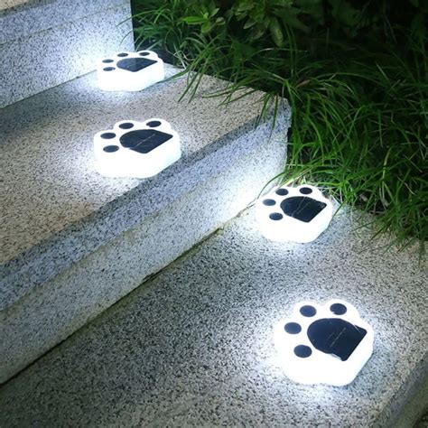 Outdoor Solar Powered Garden Cat Paw Lawn Lights Solar Cute - Inspire ...