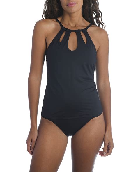 La Blanca Island Goddess Halter Tankini Swim Top Neiman Marcus