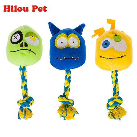 Dog Toys Pets Puppy Interactive Plush And Cotton Rope Chew Squeaker