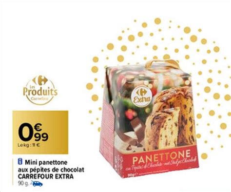 Promo Mini Panettone Aux Pépites De Chocolat Carrefour Extra chez