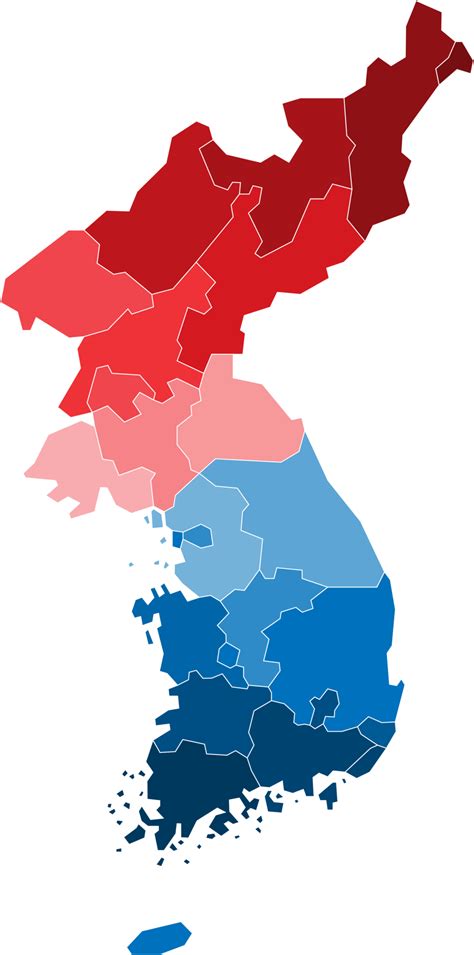 Korea Political Map Divide By State Png