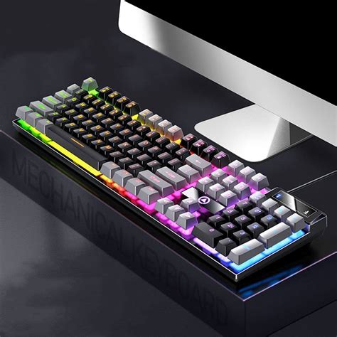 104 Keys Mechanical Keyboard Backlit Keyboard Light-Emitting Gaming ...