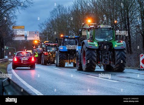 Kassel Germania 24 Gennaio 2024 Gli Agricoltori Stanno Bloccando La