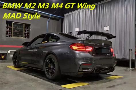 In Stock F8x M3 M4 M2 Rear Spoiler Mad Style Carbon Fiber Gt Wing Spoiler For Bmw M2 M3 M4 In