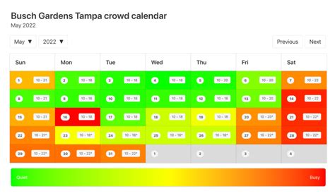 Busch Gardens Crowd Calendar January 2024 Elly Noelle