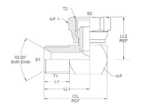 Hydraulic Adaptor 12 Bsp Male X 12 Bsp Swivel Female 90° Compact Elbow