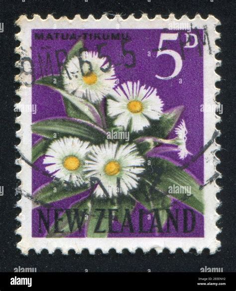 New Zealand Circa Stamp Printed By New Zealand Shows Mountain