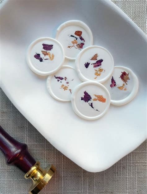 Set Of Wax Seals With Real Dried Flowers Floral Wax Seals Wax Seal